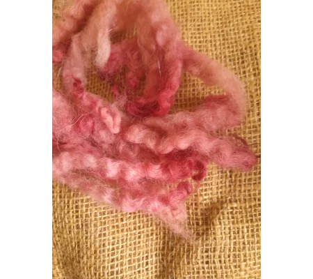 Blue Faced Leicester x Swaledale loose locks, strawberry pink mix, 10g