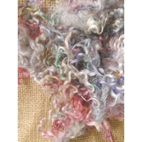 Rainbow curly wool, 10g whitewater