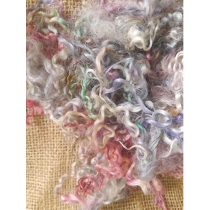 Rainbow curly wool, 10g whitewater