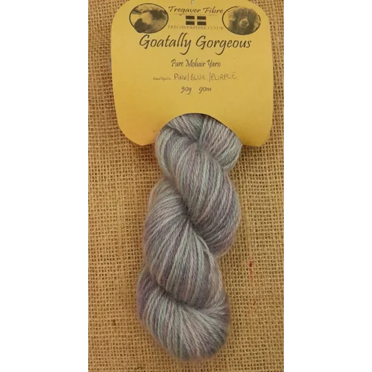 Hand dyed pure mohair yarn hank , hand dyed mohair yarn hank, purple pink and blue yarn, for crochet, knitting, amigurumi, weaving, tapestry