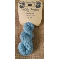 Goatally Gorgeous Pure Mohair Yarn in Hand Dyed in Pastel Blues (v)