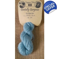 Goatally Gorgeous Pure Mohair Yarn in Hand Dyed in Pastel Blues (v)