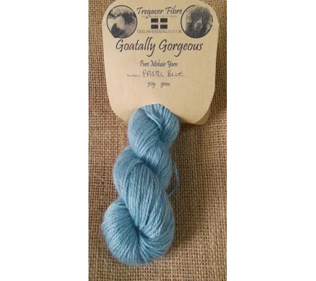 Goatally Gorgeous Pure Mohair Yarn in Hand Dyed in Pastel Blues (v)