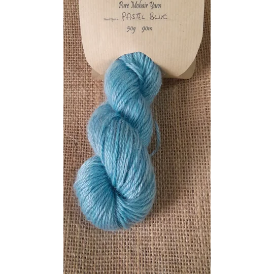 Hand dyed pure mohair yarn hank , hand dyed mohair yarn hank, blue yarn, for crochet, knitting, amigurumi, weaving, tapestry, nalbinding