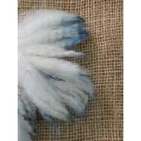 Frosty - natural, blue and silver dip dyed wool locks, 7g