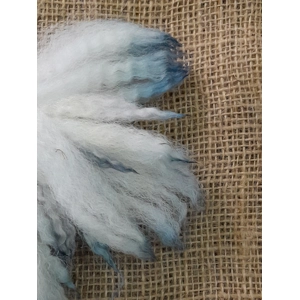 Frosty - natural, blue and silver dip dyed wool locks, 7g