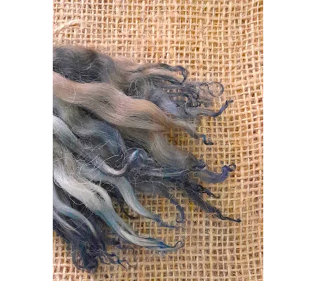 Landscape frosts - brown blue and silver wavy white faced dartmoor wool locks, 7g