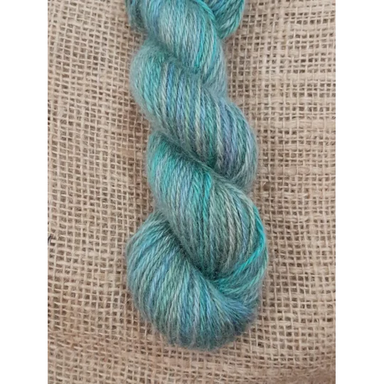 Goatally Gorgeous Pure Mohair Yarn in Hand Dyed in "Neptune" (v) blues/greens/ocean/sea tones