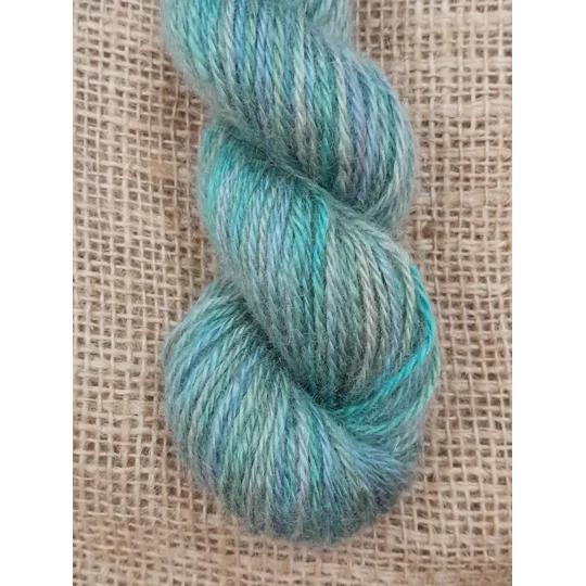 Goatally Gorgeous Pure Mohair Yarn in Hand Dyed in "Neptune" (v) blues/greens/ocean/sea tones
