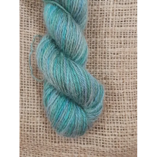 Goatally Gorgeous Pure Mohair Yarn in Hand Dyed in "Neptune" (v) blues/greens/ocean/sea tones