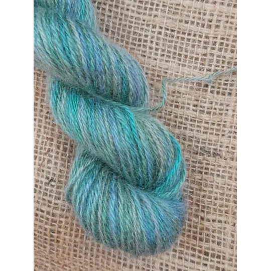 Goatally Gorgeous Pure Mohair Yarn in Hand Dyed in "Neptune" (v) blues/greens/ocean/sea tones