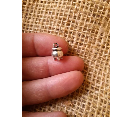 miniature metal cauldron bead