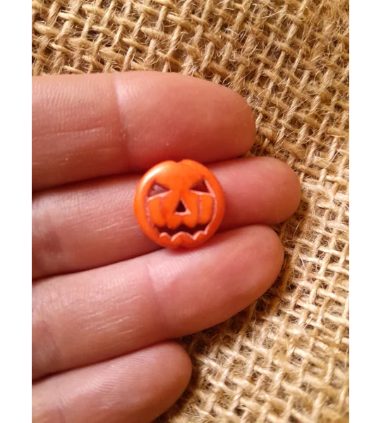 miniature stone pumpkin bead