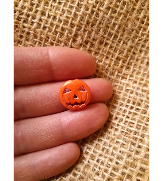 miniature stone pumpkin bead