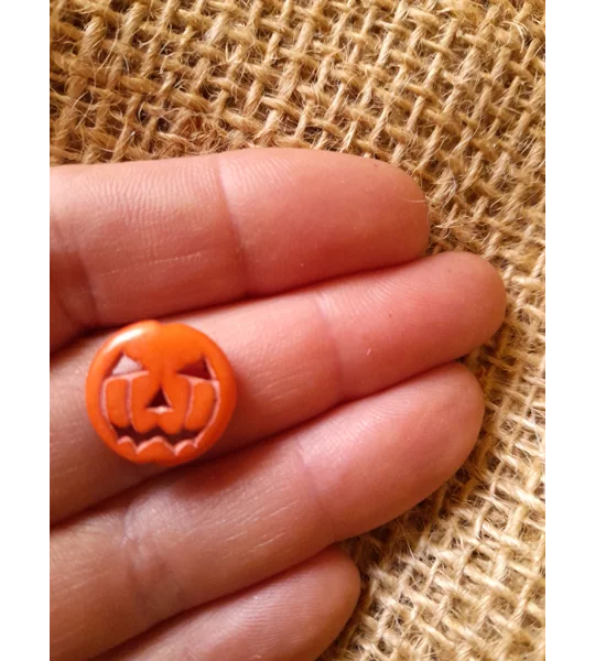 miniature stone pumpkin bead