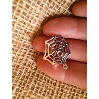 miniature metal spider web bead