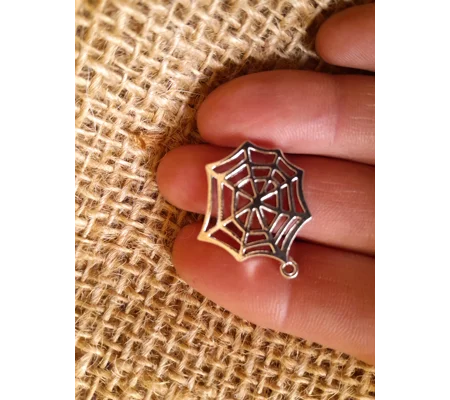 miniature metal spider web bead