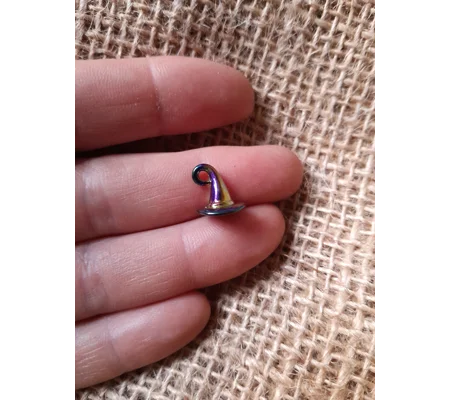miniature metal rainbow colour witches or wizard hat