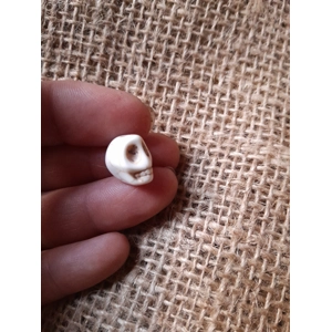 miniature  stone skull bead