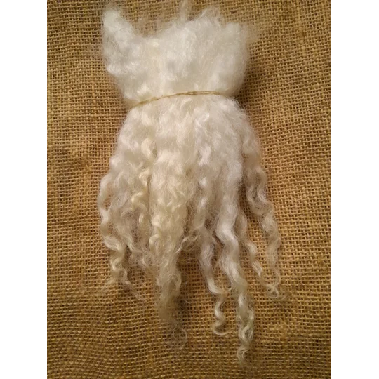 natural undyed Valais Blacknose wool locks, 10g, curly wool