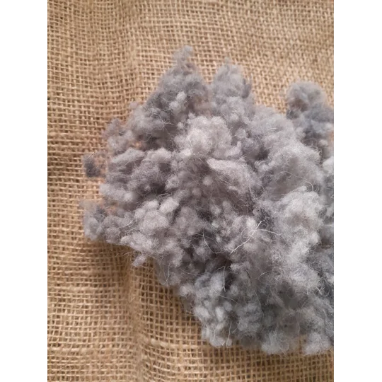 Wool Nepps - tiny balls of wool - hand dyed grey