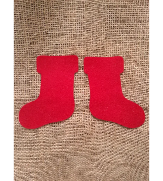red felt stocking, red prefelt shapes, felt shapes, prefelt shapes, red felt