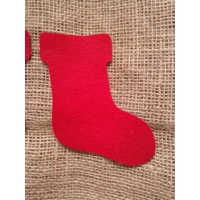 Red Christmas Stocking Pure Wool Felt Shape