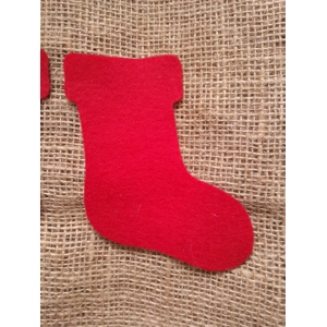Red Christmas Stocking Pure Wool Felt Shape