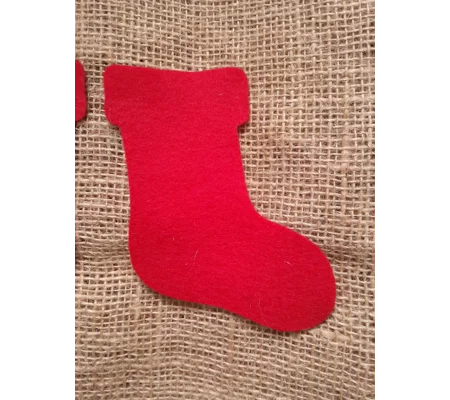 Red Christmas Stocking Pure Wool Felt Shape