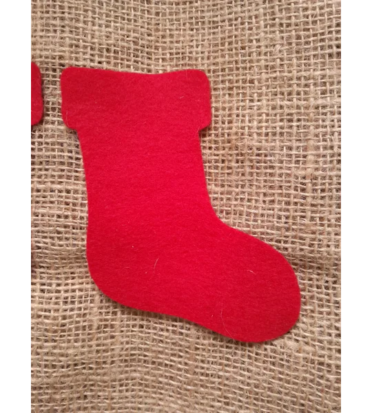 red felt stocking, red prefelt shapes, felt shapes, prefelt shapes, red felt