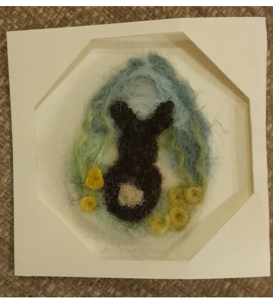 felted card, Easter crafts, Easter cards, needle felted card
