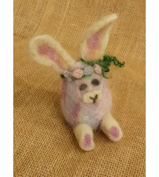 needle felting kit, felted easter egg, felted rabbit, felted bunny