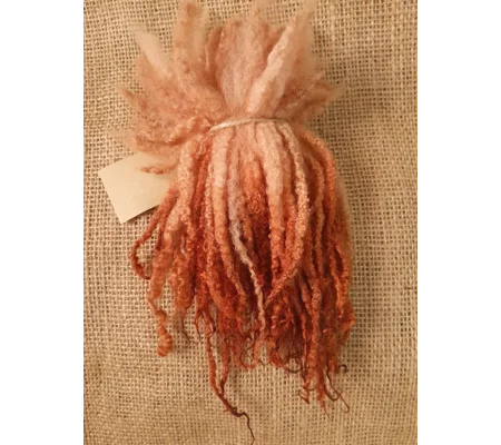Ginger Blue Faced Leicester wool locks 10g