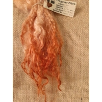 extra long hand dyed ginger Valais Blacknose wool locks, 10g, curly wool