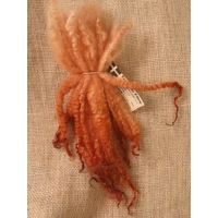Mule - Blue Faced Leicester x swaledale, hand dyed ginger- 10g bunch wool locks