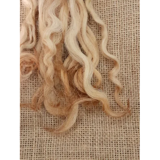 honey blonde locks, wool locks, doll hair locks, curly wool locks, curly wool