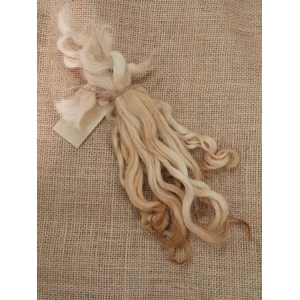 honey blonde locks, wool locks, doll hair locks, curly wool locks, curly wool
