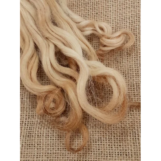 honey blonde locks, wool locks, doll hair locks, curly wool locks, curly wool