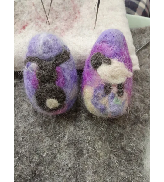 Easter Egg Hunt Kit - all the fibre and instructions to create 6 wool eggs