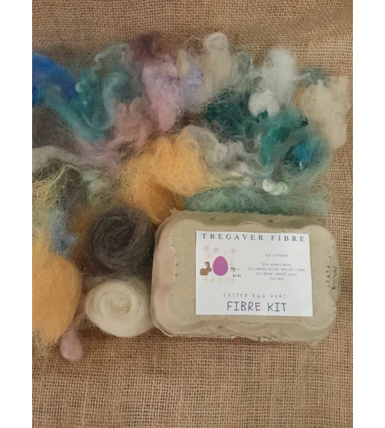 Easter Egg Hunt Kit - all the fibre and instructions to create 6 wool eggs