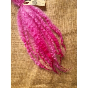 Hot Pink  Masham Curly wool Locks, approx  9 - 13