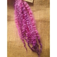 Pink and Purple  Masham Curly wool Locks, approx  9 - 13
