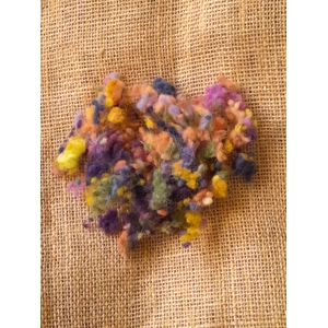 Wool Nepps - tiny balls of wool - hand dyed in rainbow mixed tones