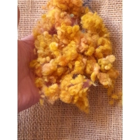 Wool Nepps - tiny balls of wool - hand dyed in yellow and orange  mixed tones