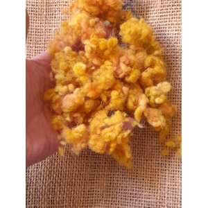 Wool Nepps - tiny balls of wool - hand dyed in yellow and orange  mixed tones