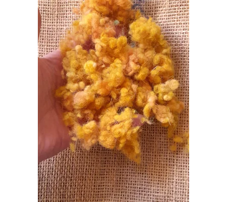 Wool Nepps - tiny balls of wool - hand dyed in yellow and orange mixed tones