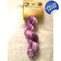Goatally Gorgeous Pure Mohair Yarn,  Hand Dyed in sugar plum - purple and pinks (v)