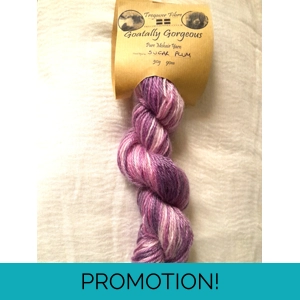 Goatally Gorgeous Pure Mohair Yarn,  Hand Dyed in sugar plum - purple and pinks (v)