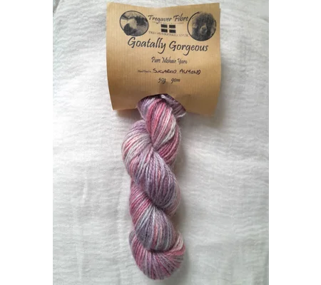 Goatally Gorgeous Pure Mohair Yarn, Hand Dyed in sugar almonds- purple pink blue creams (v)