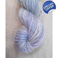 Goatally Gorgeous Pure Mohair Yarn,  Hand Dyed in baby blue and natural  (v)